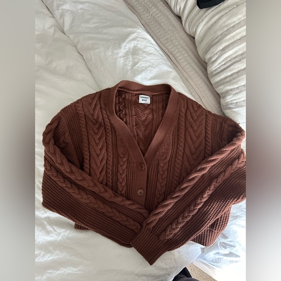 Aritzia Sunday Best Brown Cardigan - Picture 1 of 5
